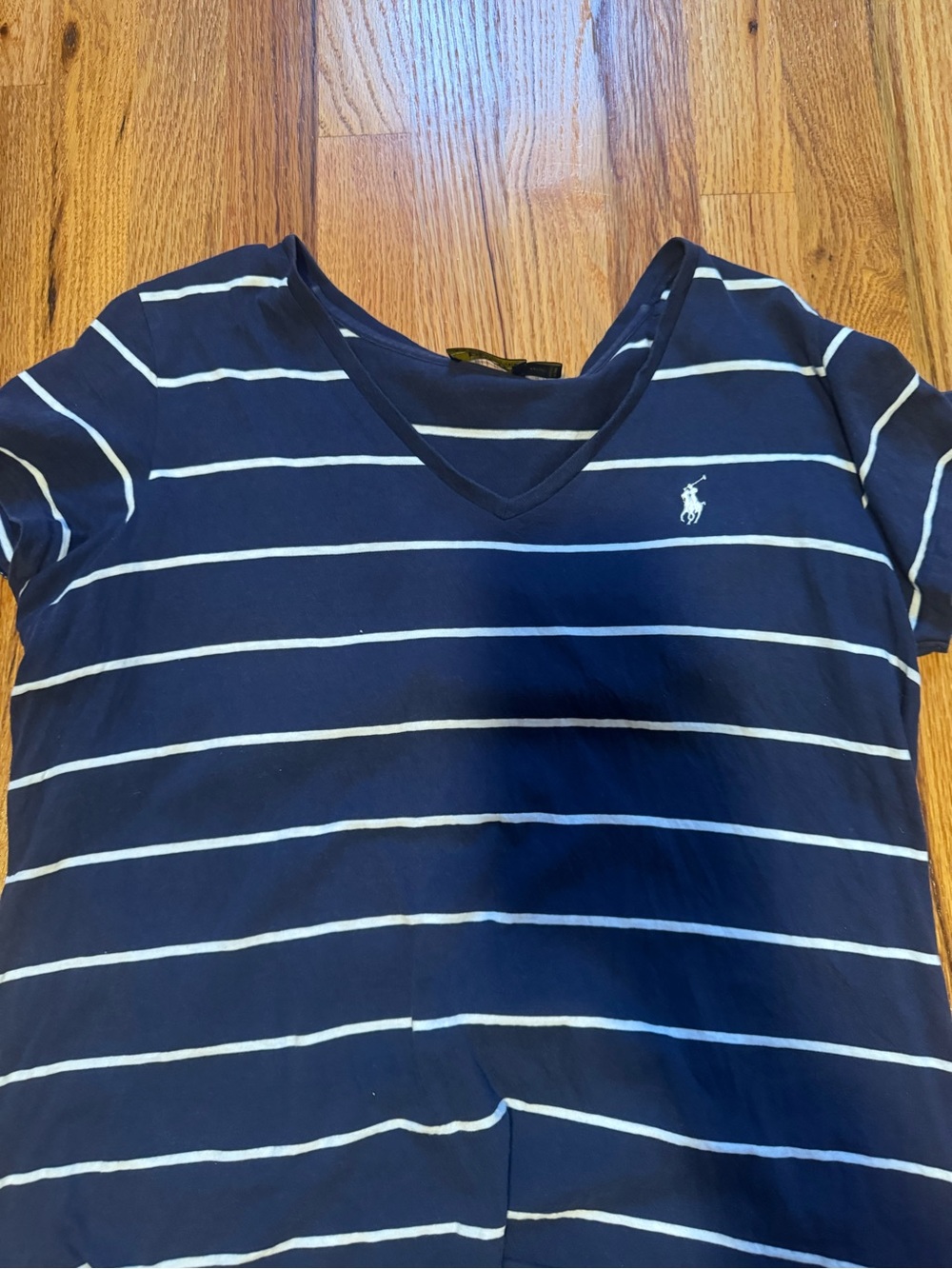 Ralph Lauren women’s Navy Stripe V-Neck Tee